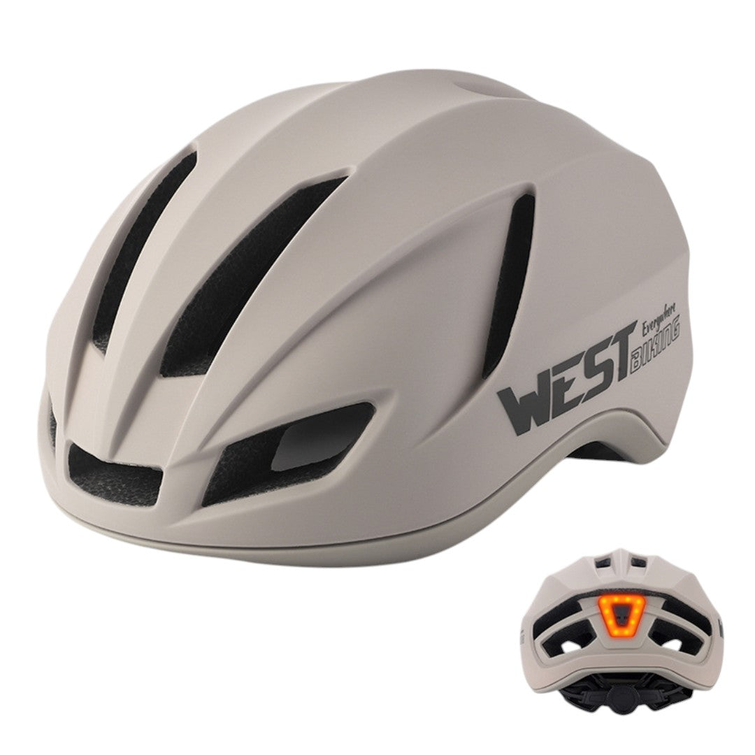 WEST BIKING Fahrradhelm Deluxe - Leicht, Verstellbar & mit Rücklicht