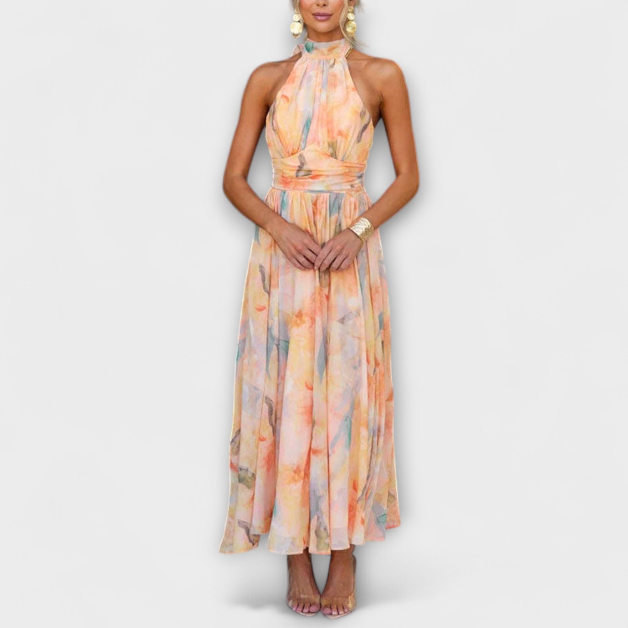 Cristal | Premium-Kleid mit Aquarelldruck