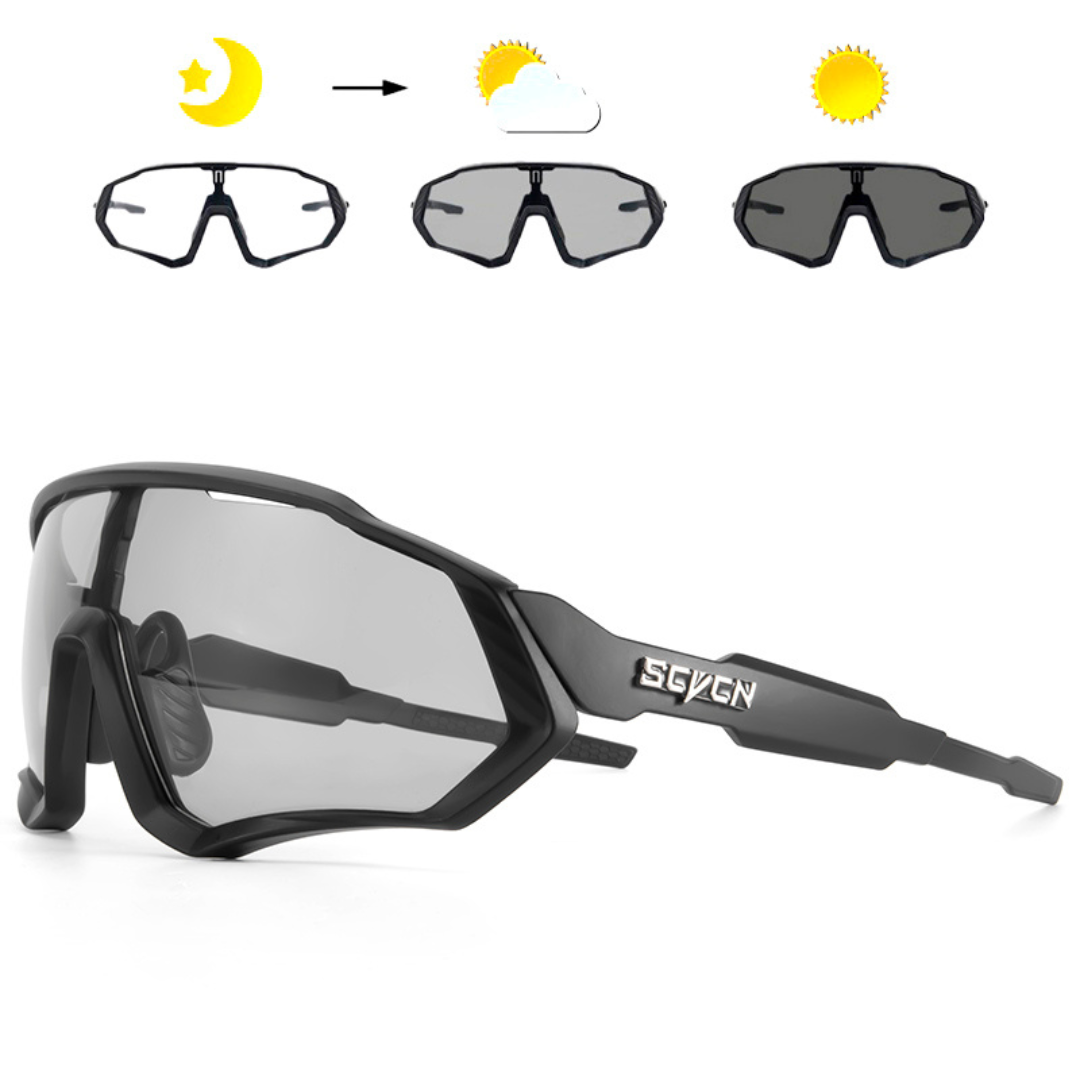 SCVCN Photochrome Fahrradbrille - UV400 Schutz & Automatisch Tönend