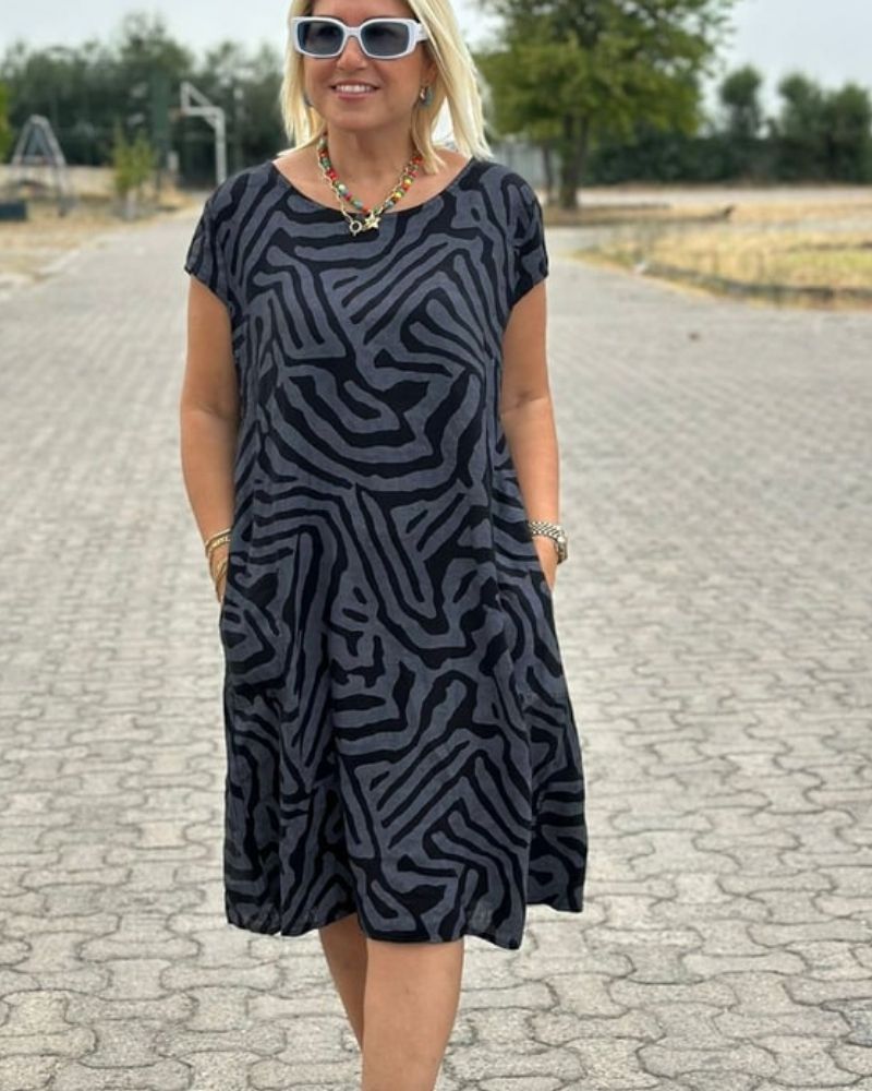 Nelia™ | Sommerkleid mit Rundhalsausschnitt und hübschem Print