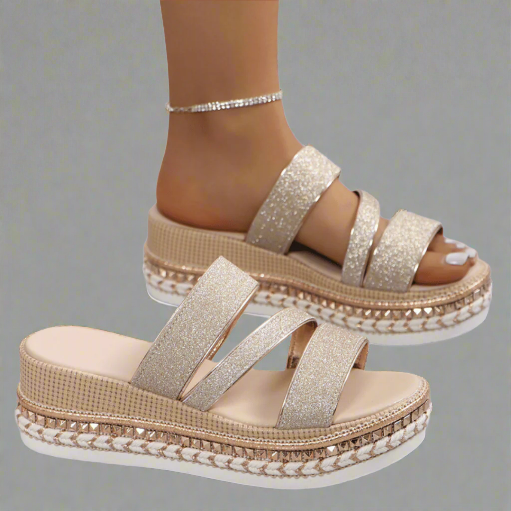 Svea | Bequeme keilförmige Sandalen aus hochwertigen Materialien