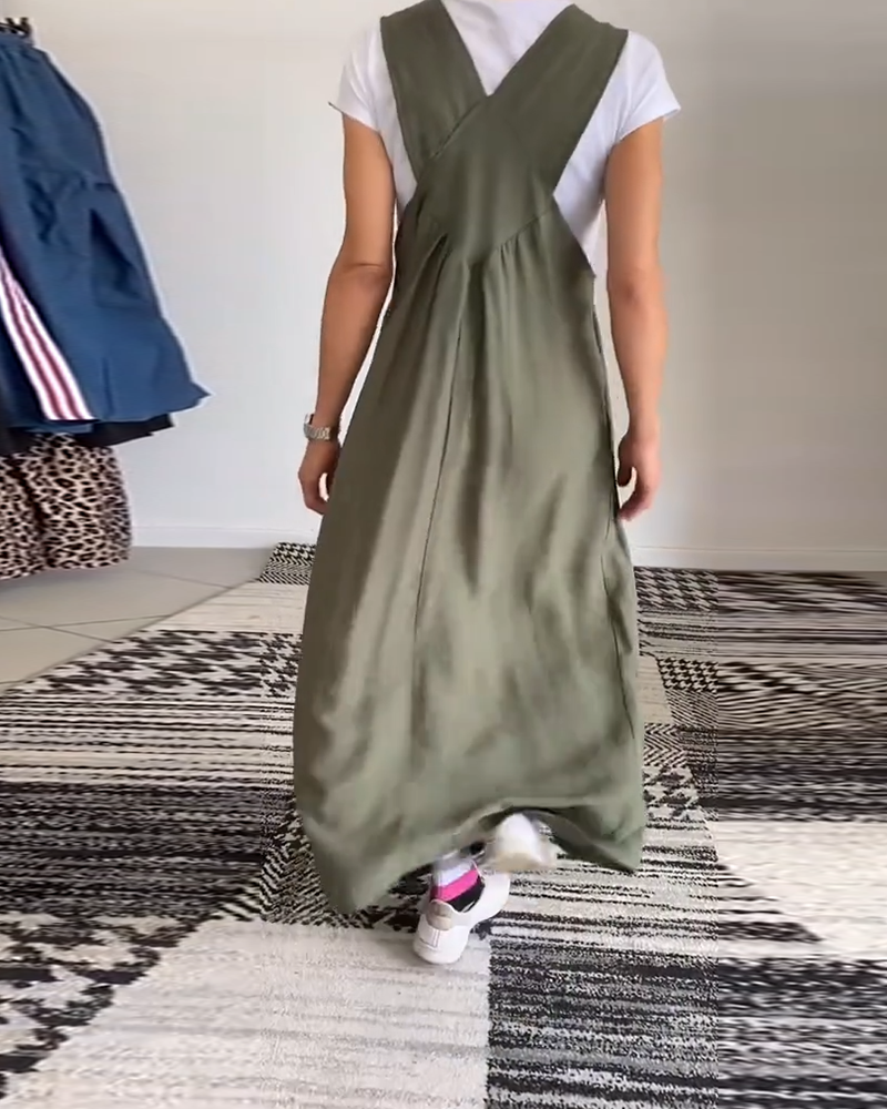 Casual Trägerkleid in Uni