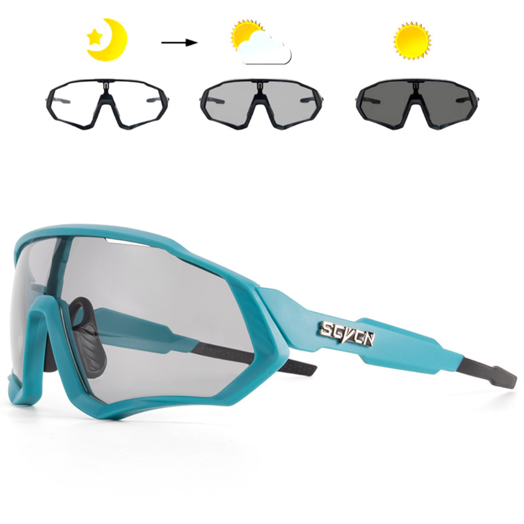 SCVCN Photochrome Fahrradbrille - UV400 Schutz & Automatisch Tönend