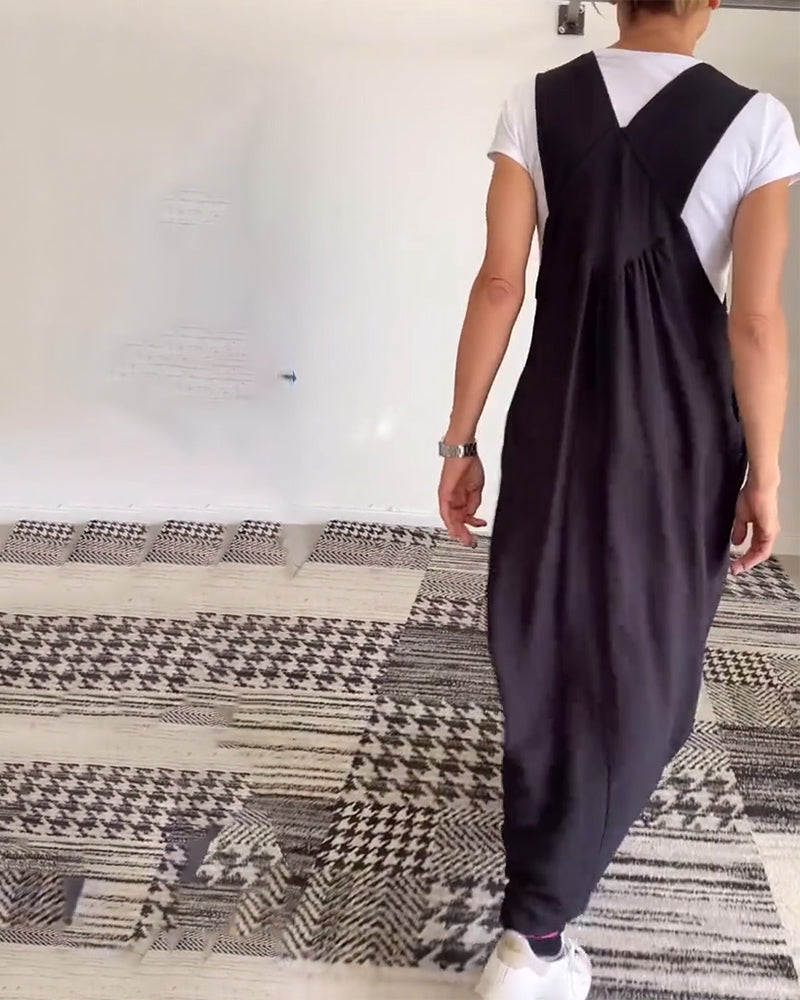 Casual Trägerkleid in Uni