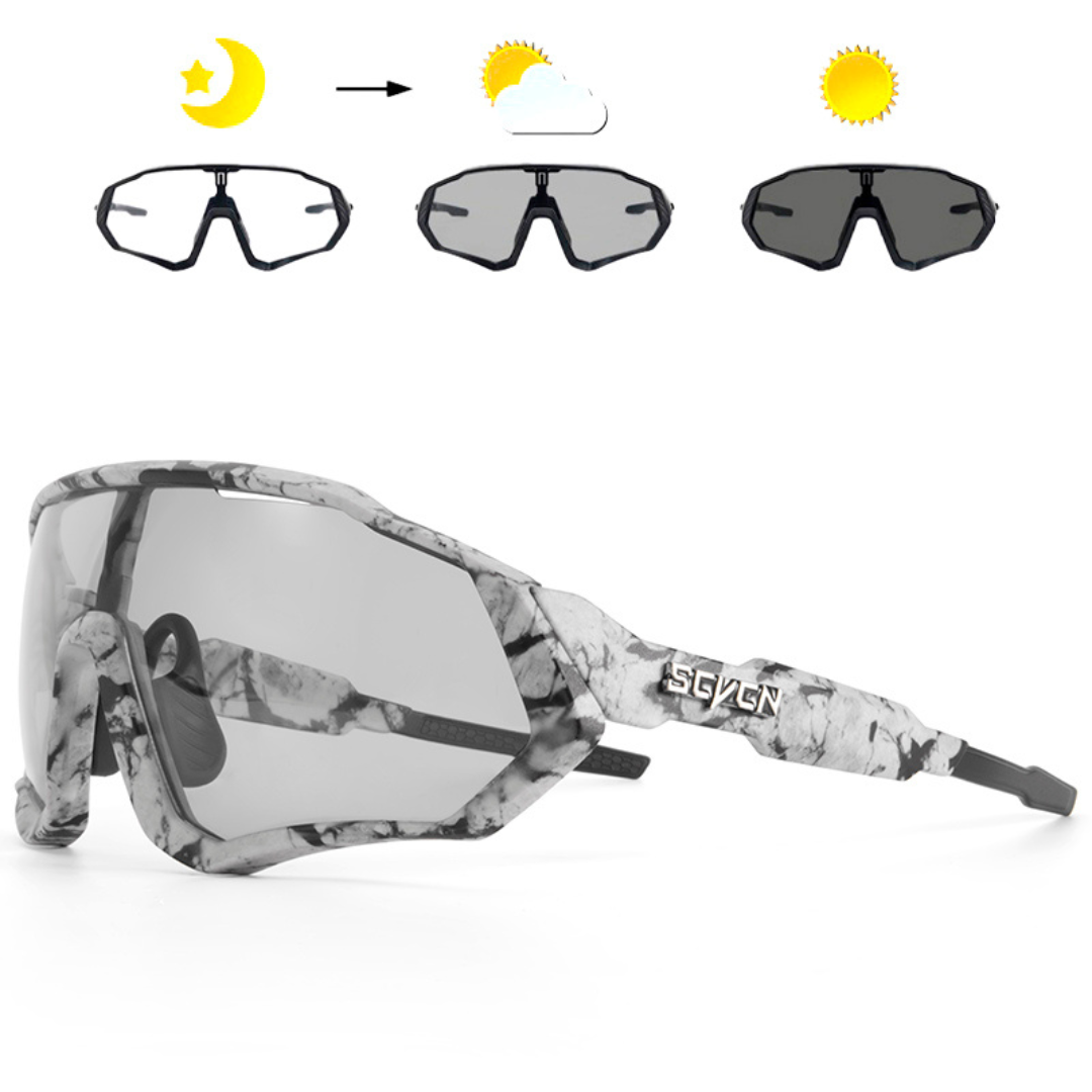 SCVCN Photochrome Fahrradbrille - UV400 Schutz & Automatisch Tönend
