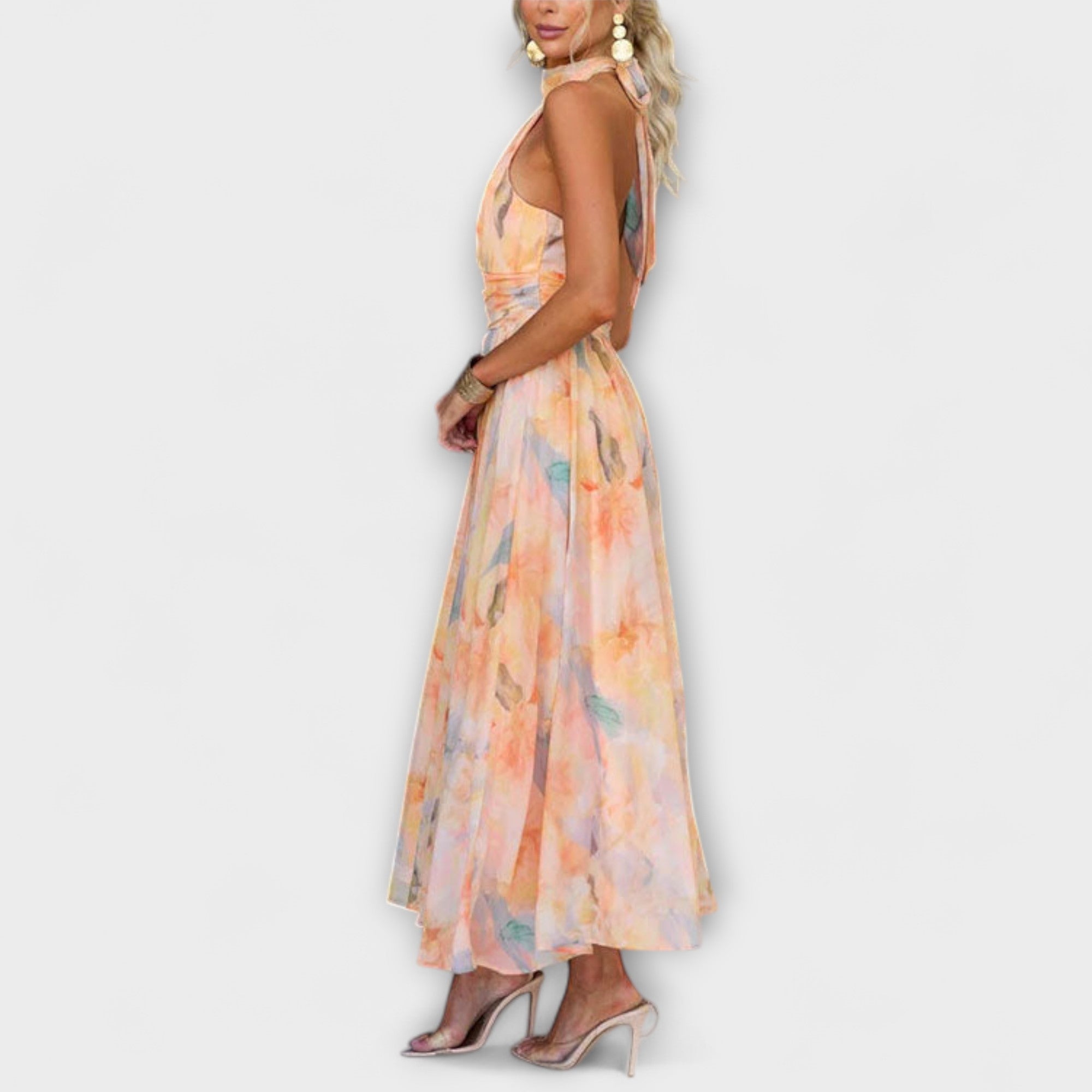 Cristal | Premium-Kleid mit Aquarelldruck