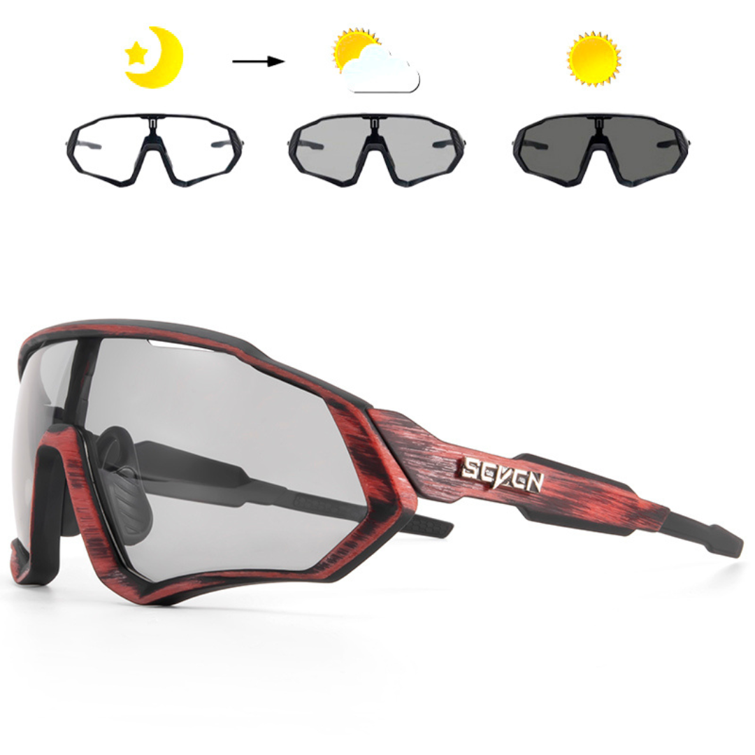 SCVCN Photochrome Fahrradbrille - UV400 Schutz & Automatisch Tönend