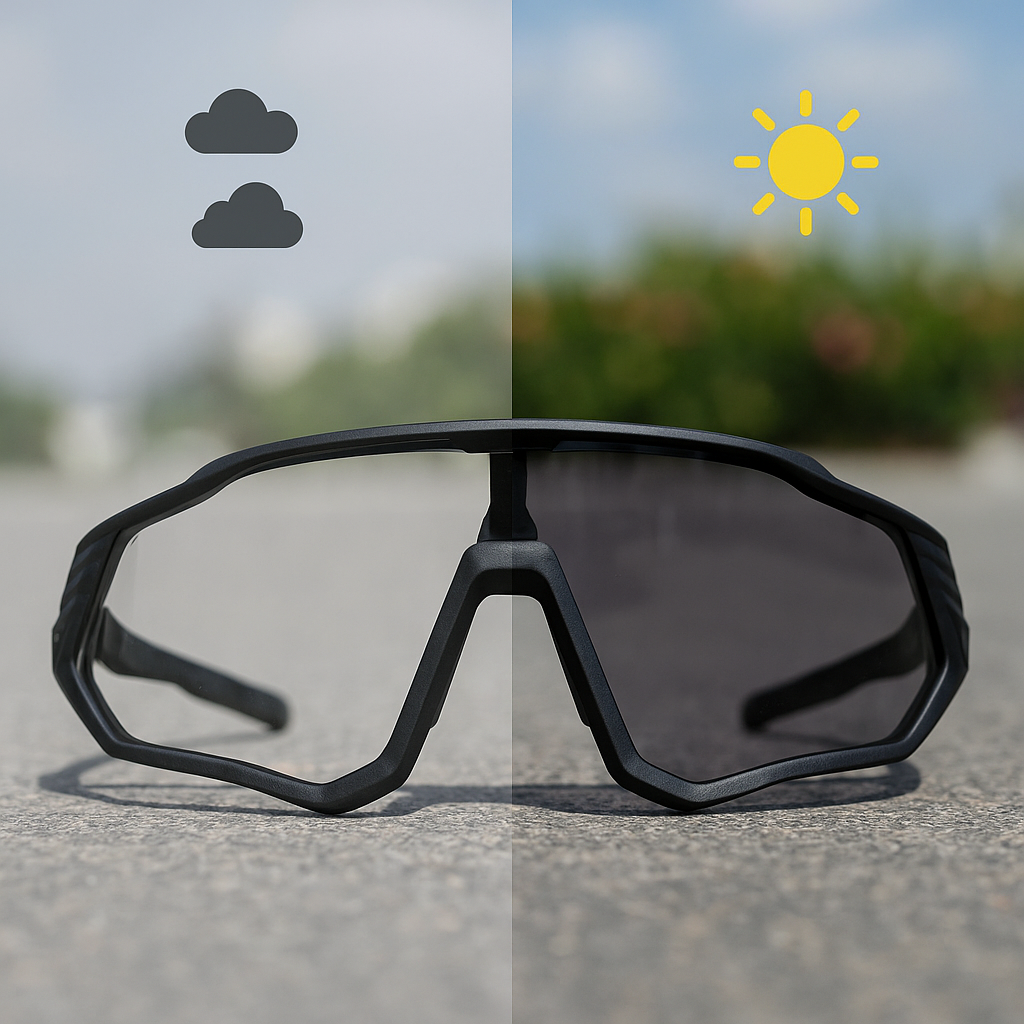 SCVCN Photochrome Fahrradbrille - UV400 Schutz & Automatisch Tönend