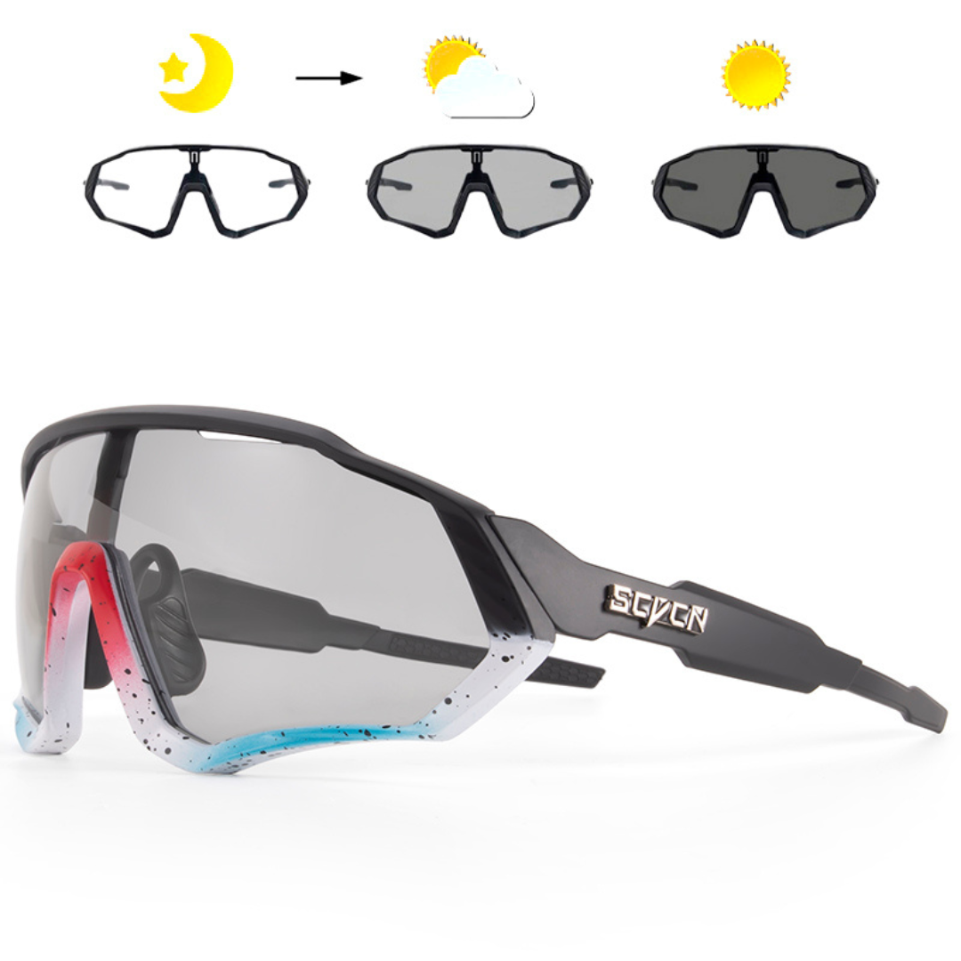 SCVCN Photochrome Fahrradbrille - UV400 Schutz & Automatisch Tönend