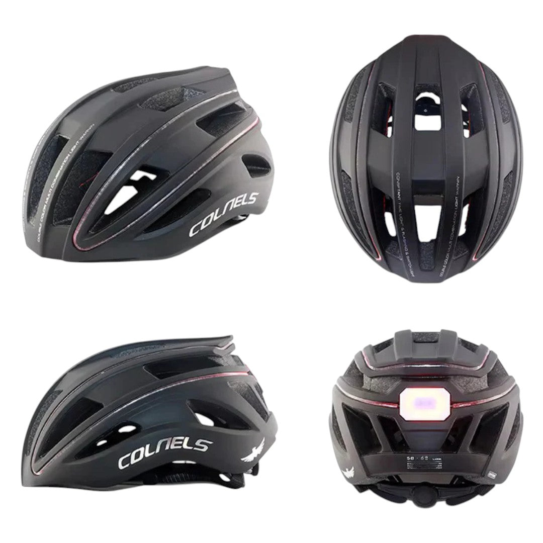 COLNELS Fahrradhelm - Aerodynamisch, LED-Rücklicht & CE-zertifiziert