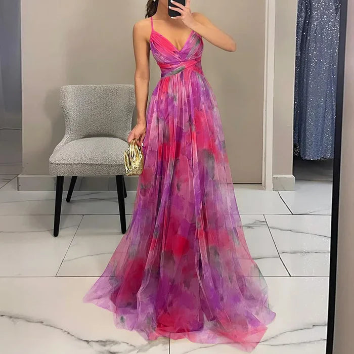 Marina | Maxikleid mit Blumenmuster und Schnürung
