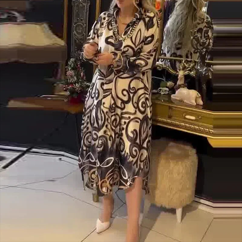 Olivia – Langes Vintage-Kleid mit Schlitz