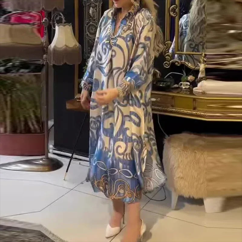 Olivia – Langes Vintage-Kleid mit Schlitz