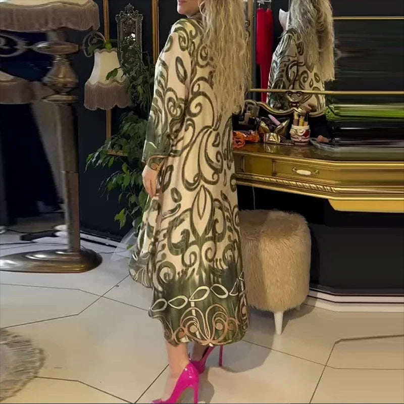 Olivia – Langes Vintage-Kleid mit Schlitz