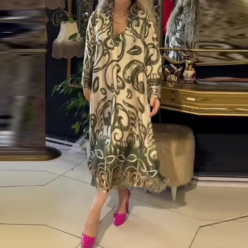 Olivia – Langes Vintage-Kleid mit Schlitz