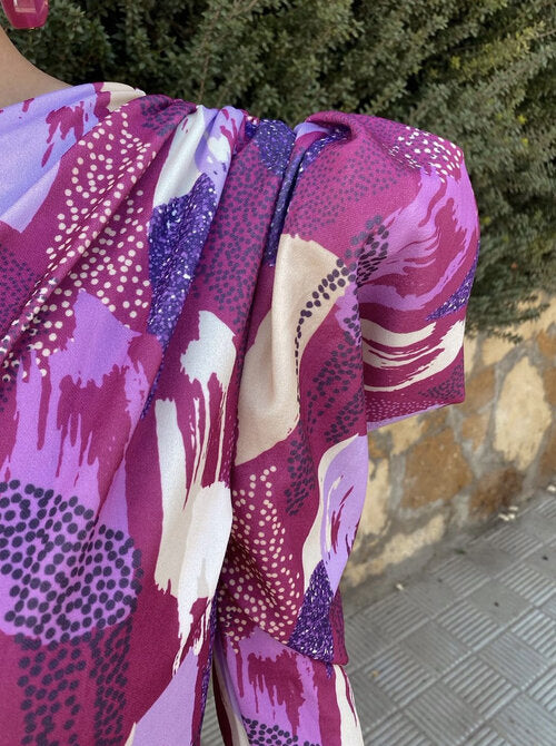 Yllana | Midi-Kleid mit einer Schulter Lila