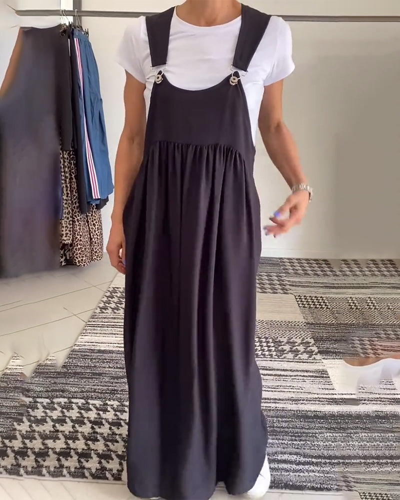 Casual Trägerkleid in Uni