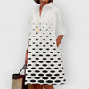 Lilia | Elegante witte jurk met print