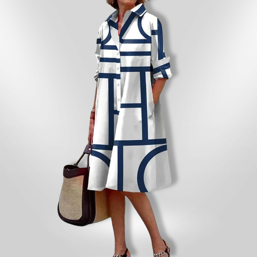 Lynna – Lässiges Midikleid mit Taschen und Knöpfen