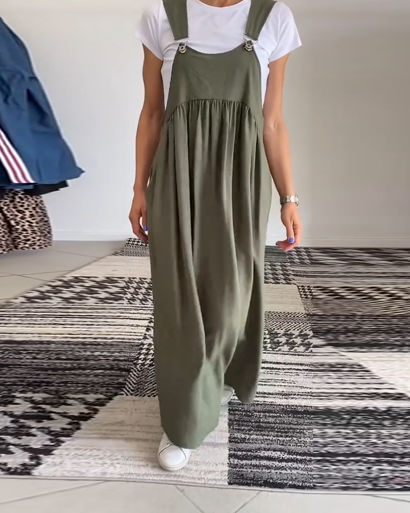 Casual Trägerkleid in Uni