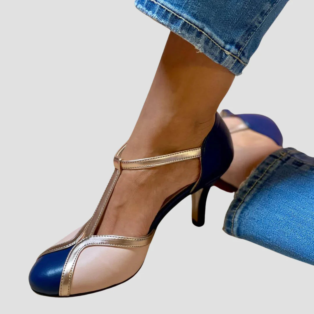 Fina | Zweifarbige Sandalen mit Absatz