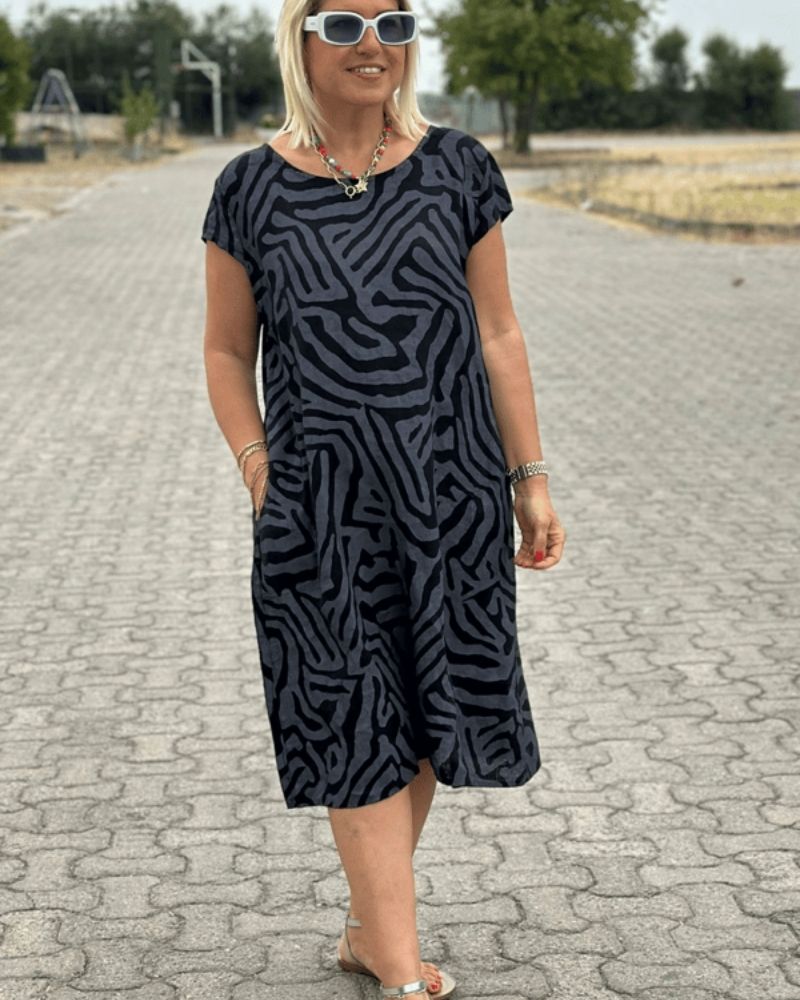 Nelia™ | Sommerkleid mit Rundhalsausschnitt und hübschem Print