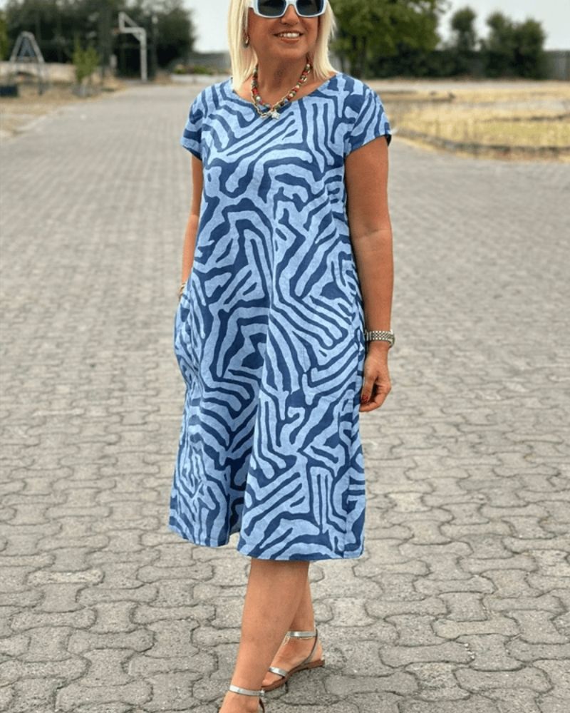 Nelia™ | Sommerkleid mit Rundhalsausschnitt und hübschem Print