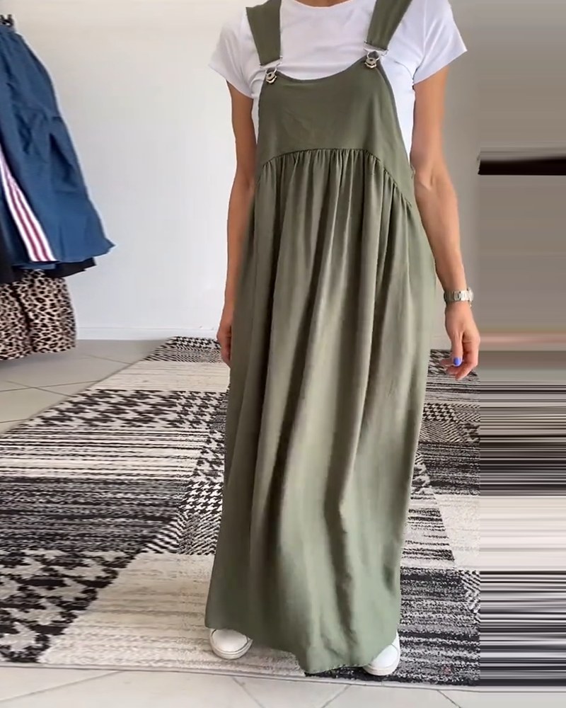 Casual Trägerkleid in Uni