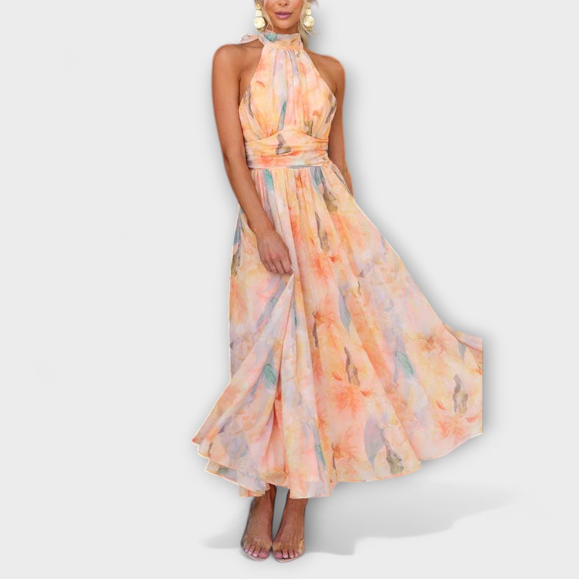 Cristal | Premium-Kleid mit Aquarelldruck