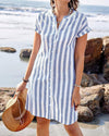 Martine™ - Elegantes gestreiftes Hemdkleid