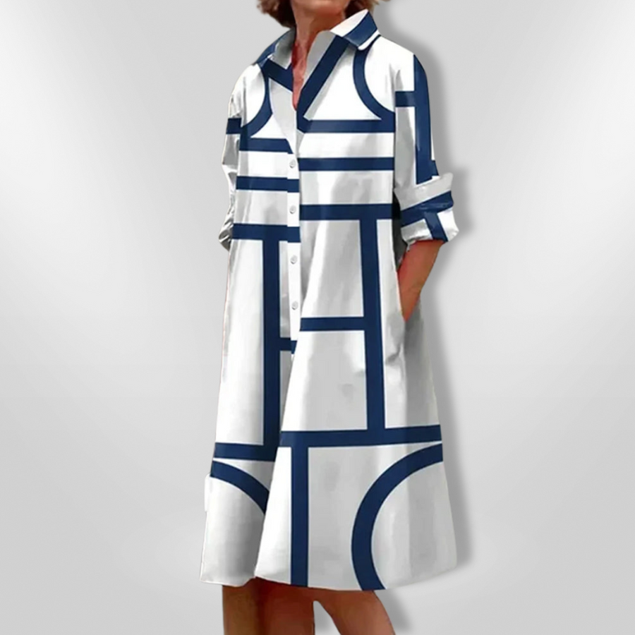 Lynna – Lässiges Midikleid mit Taschen und Knöpfen