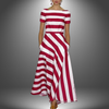 Nicole - Handgefertigtes Gestreiftes Kleid
