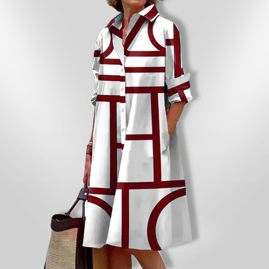 Lynna – Lässiges Midikleid mit Taschen und Knöpfen