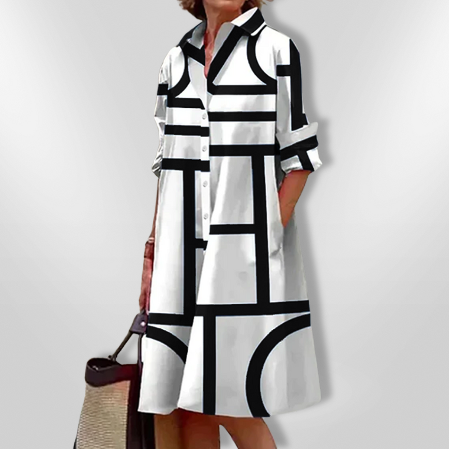 Lynna – Lässiges Midikleid mit Taschen und Knöpfen