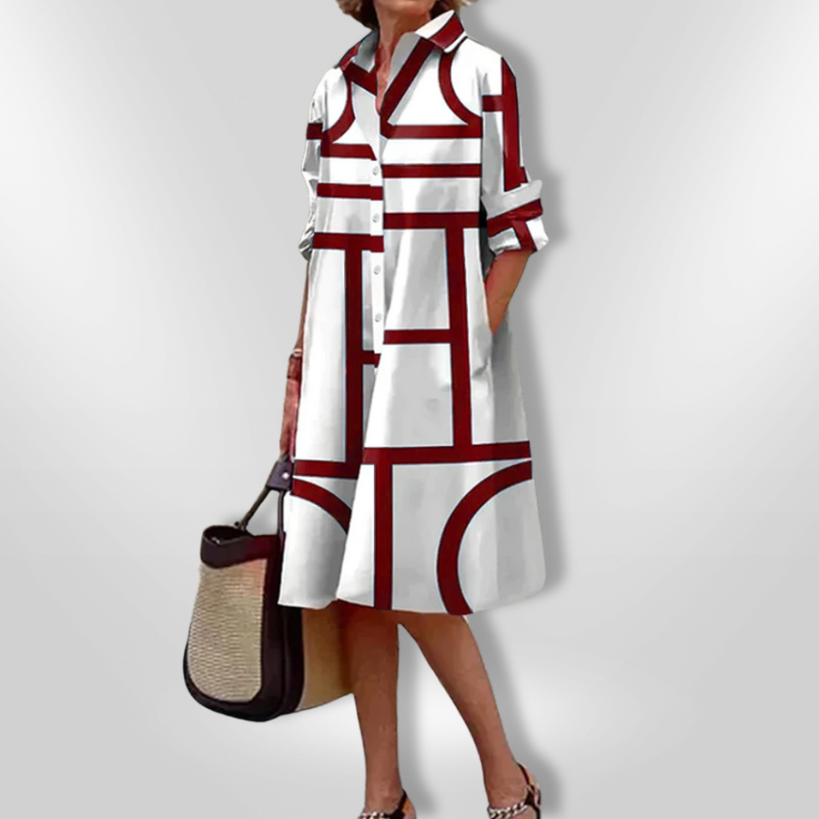 Lynna – Lässiges Midikleid mit Taschen und Knöpfen