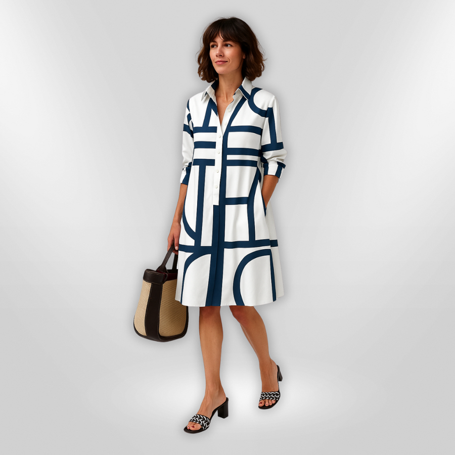 Lynna – Lässiges Midikleid mit Taschen und Knöpfen