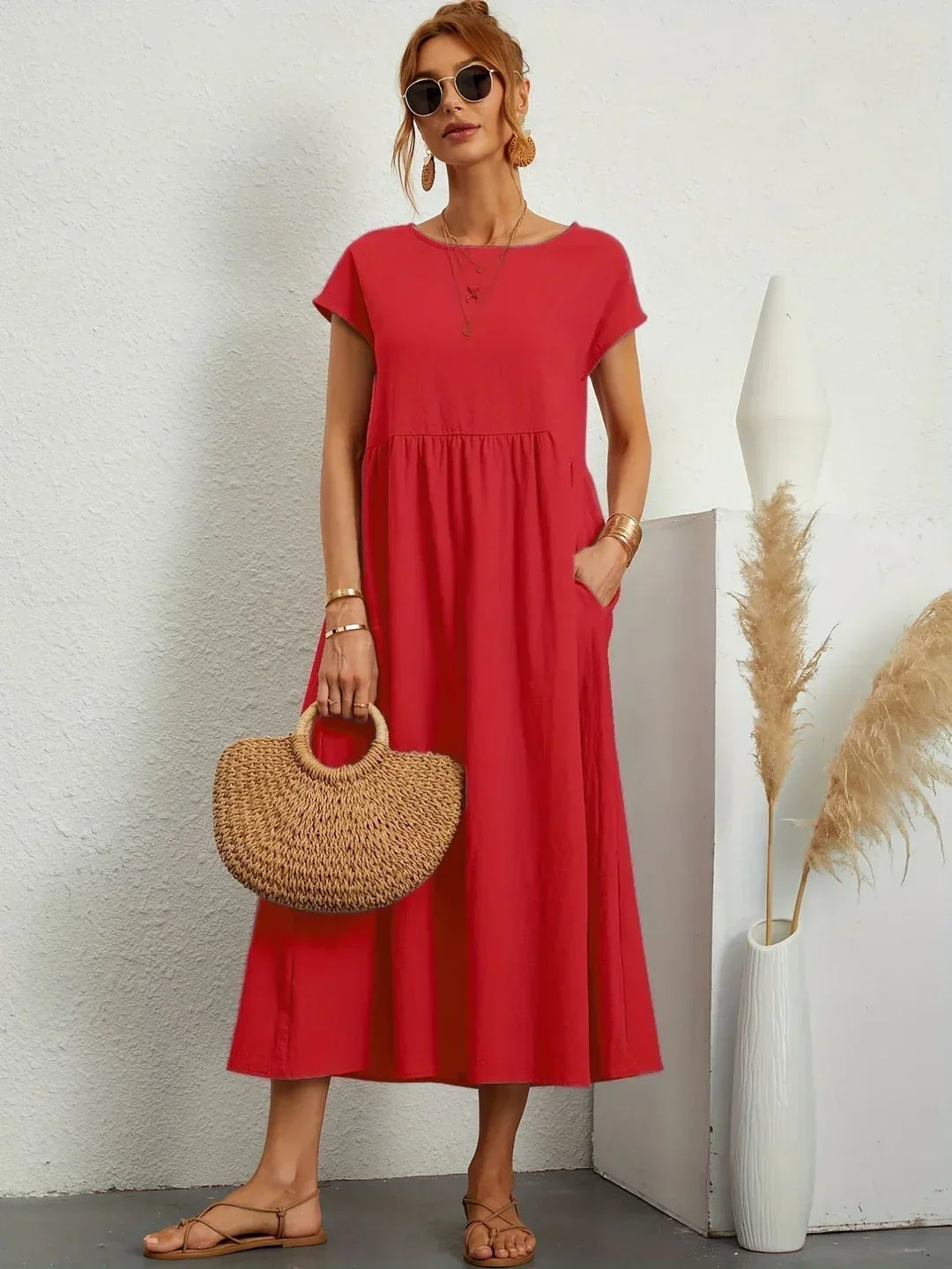 Bianca™ - Leichtes Kleid aus weicher Baumwolle mit Taschen