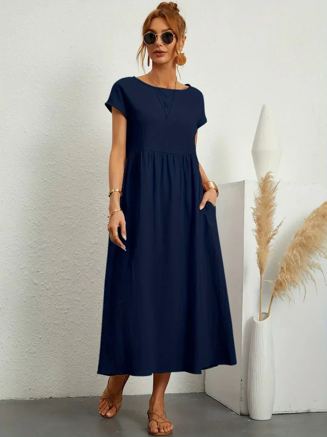 Bianca™ - Leichtes Kleid aus weicher Baumwolle mit Taschen