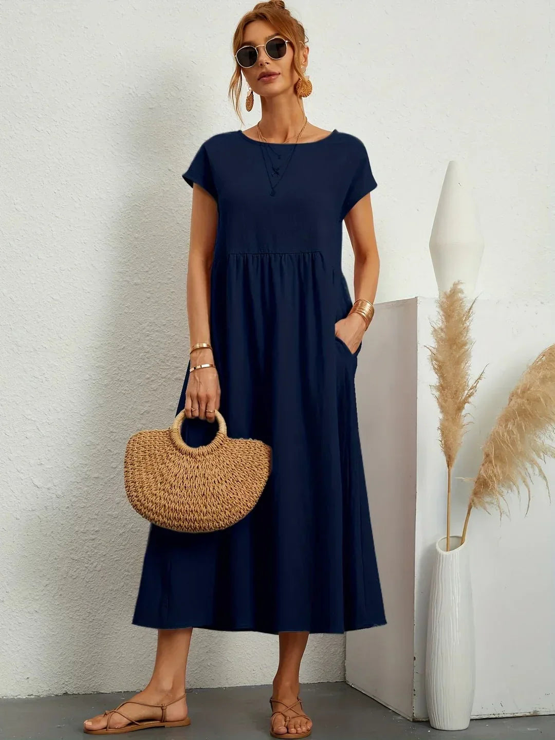 Bianca™ - Leichtes Kleid aus weicher Baumwolle mit Taschen