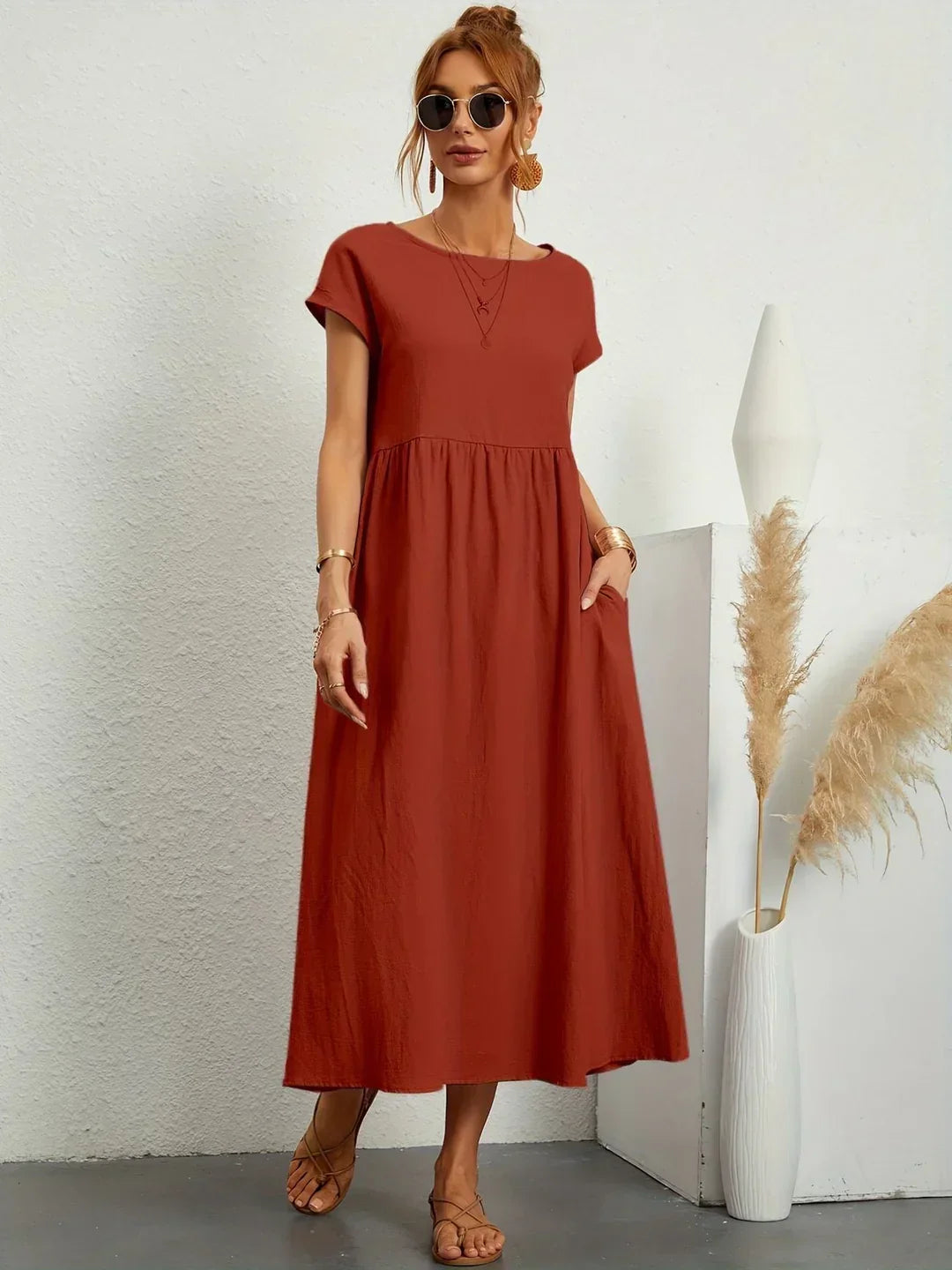 Bianca™ - Leichtes Kleid aus weicher Baumwolle mit Taschen