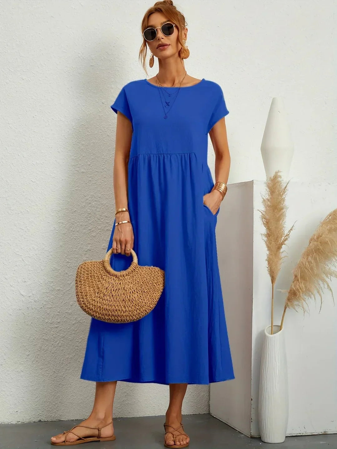 Bianca™ - Leichtes Kleid aus weicher Baumwolle mit Taschen