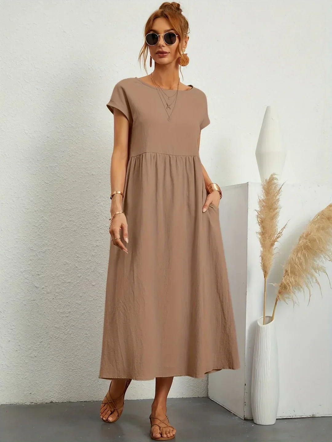 Bianca™ - Leichtes Kleid aus weicher Baumwolle mit Taschen