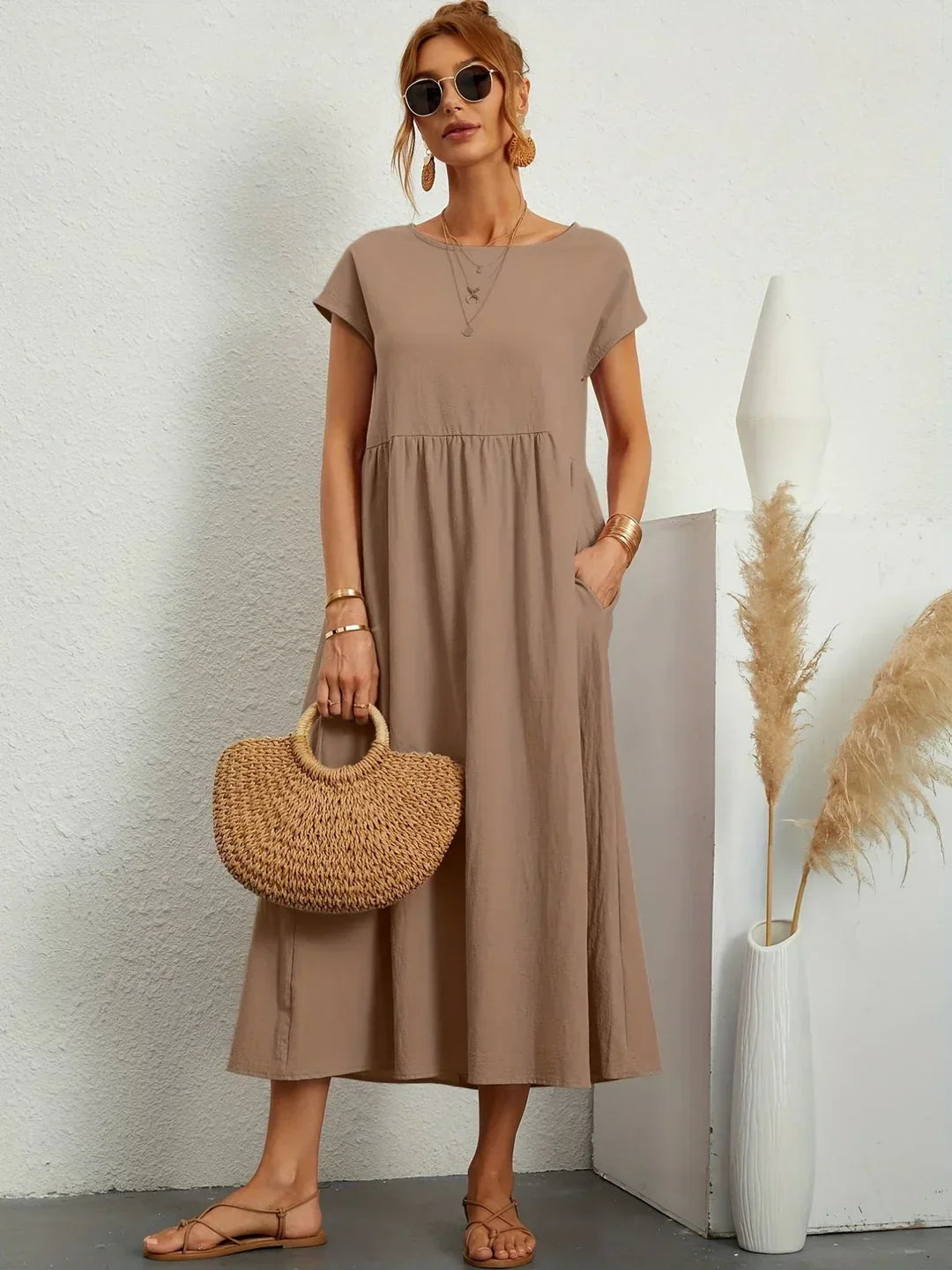 Bianca™ - Leichtes Kleid aus weicher Baumwolle mit Taschen