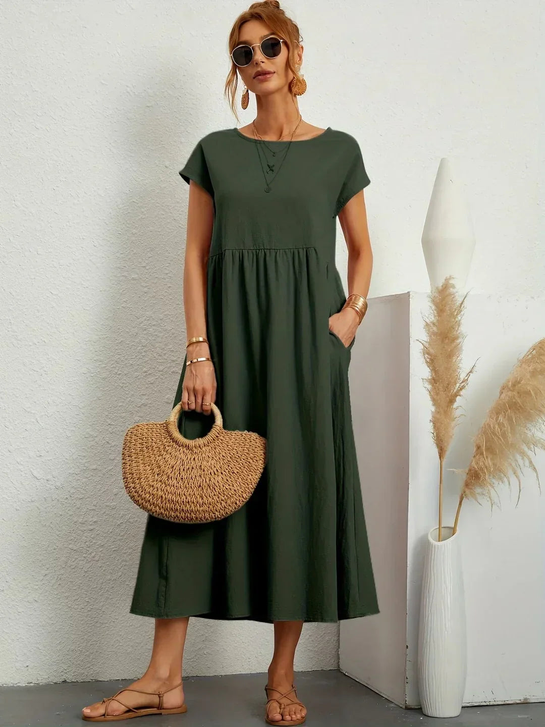 Bianca™ - Leichtes Kleid aus weicher Baumwolle mit Taschen