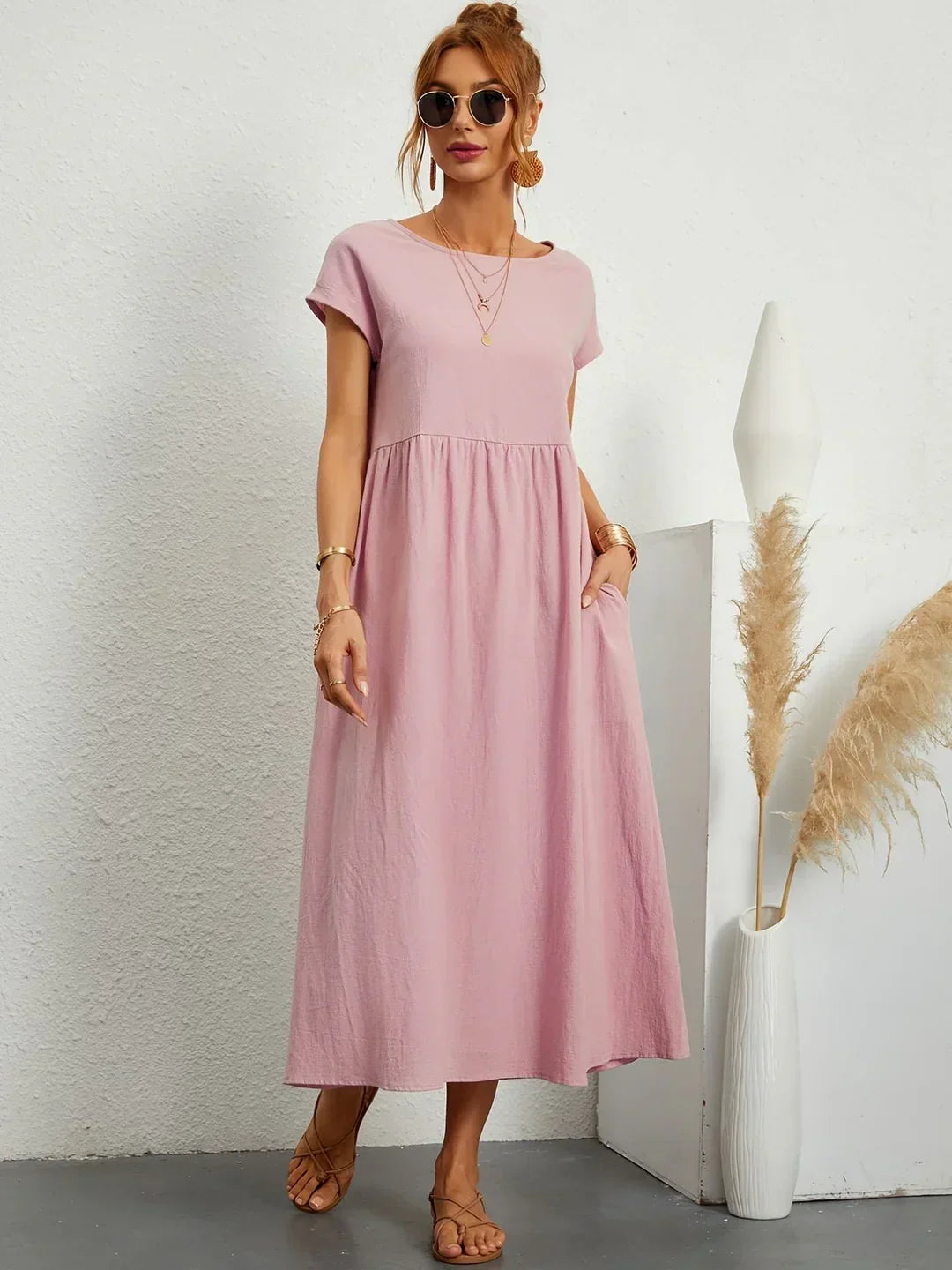 Bianca™ - Leichtes Kleid aus weicher Baumwolle mit Taschen