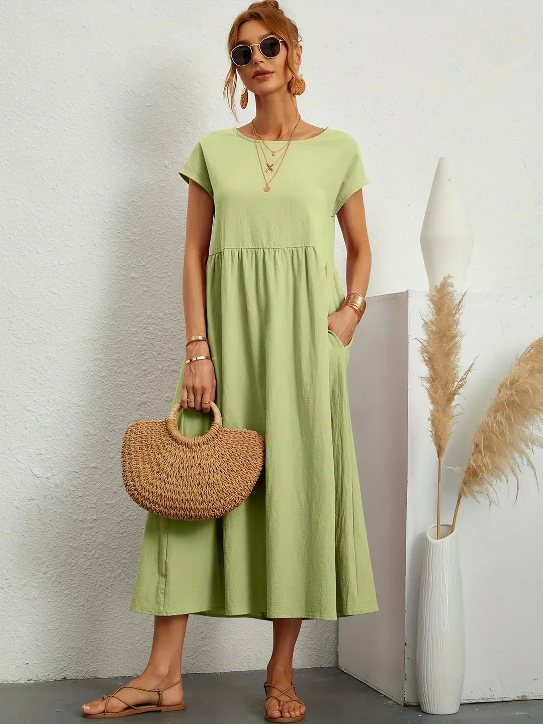 Bianca™ - Leichtes Kleid aus weicher Baumwolle mit Taschen