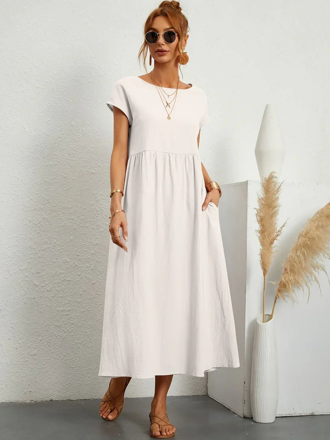 Bianca™ - Leichtes Kleid aus weicher Baumwolle mit Taschen