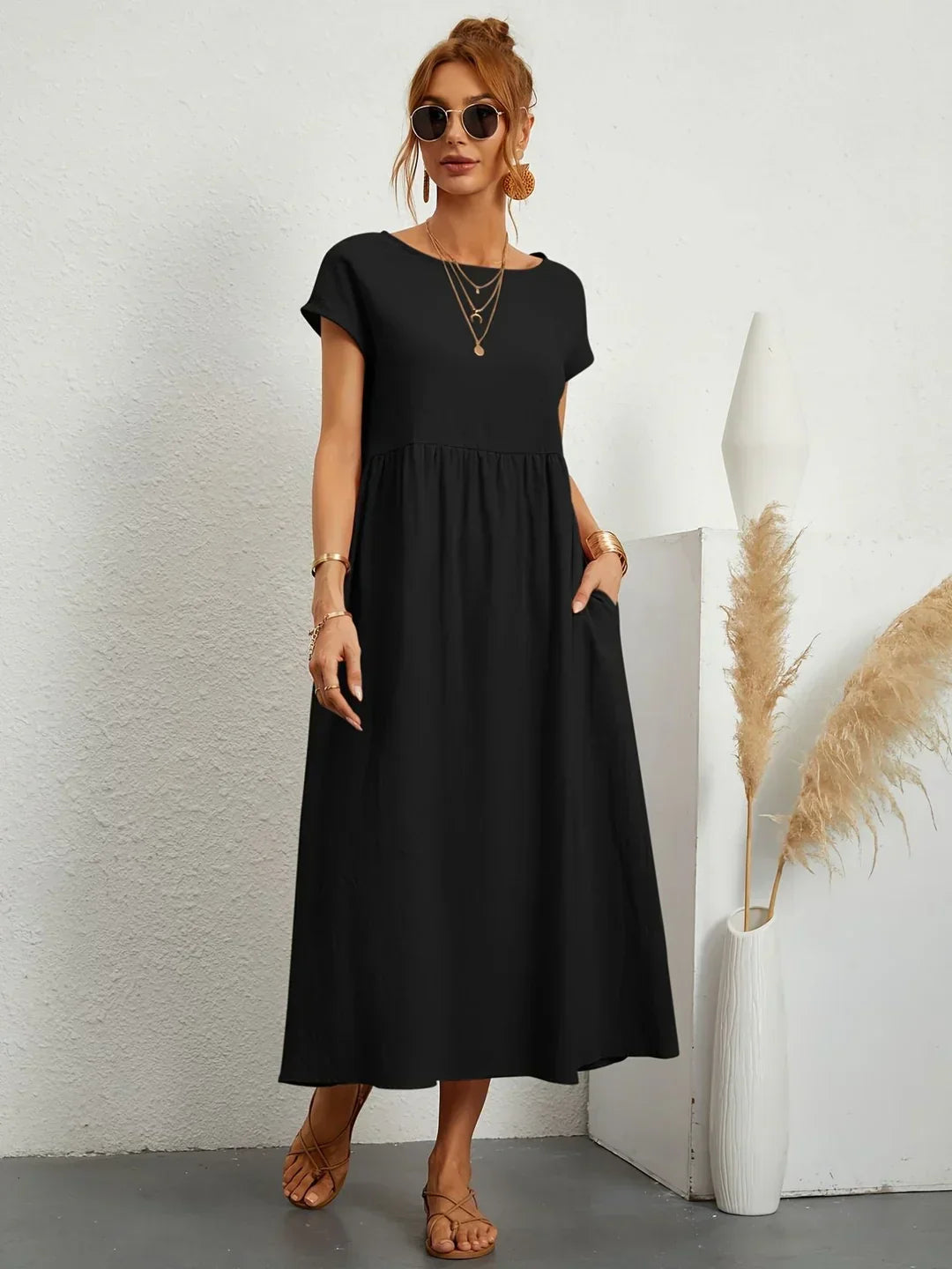 Bianca™ - Leichtes Kleid aus weicher Baumwolle mit Taschen