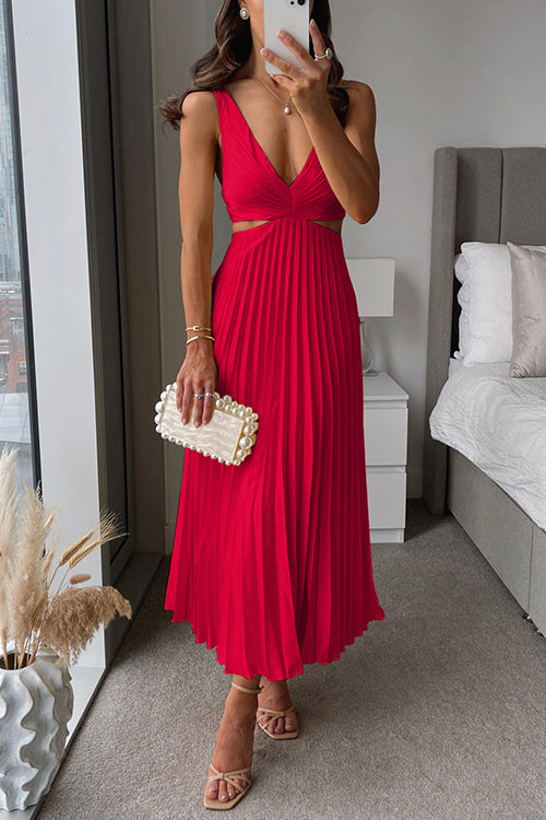 Elsa - Plissiertes Maxikleid
