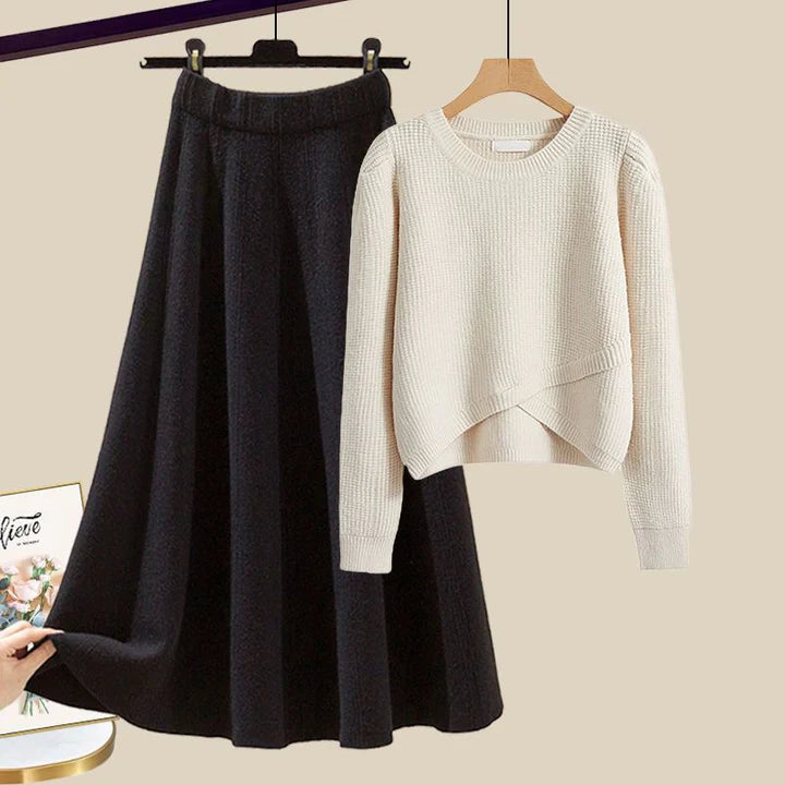 Gráinne |  Schickes Set aus Pullover und Rock aus Strick